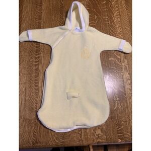 Vtg‎ Carters Yellow Fleece Baby Bunting Sleep Sack Zippered Hooded 0-6 M USA